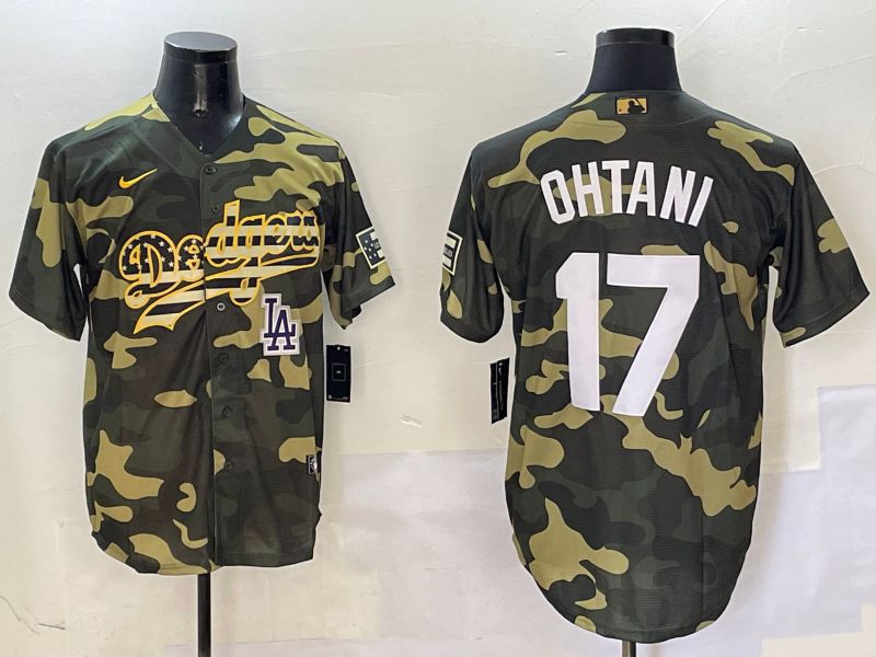 Men Los Angeles Dodgers #17 Ohtani Camo Joint Name 2025 Nike MLB Jersey style 12